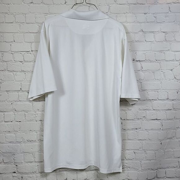 Under Armour White HeatGear Men's Polo Shirt Large Short Sleeve Jersey Knit UA - Picture 2 of 8